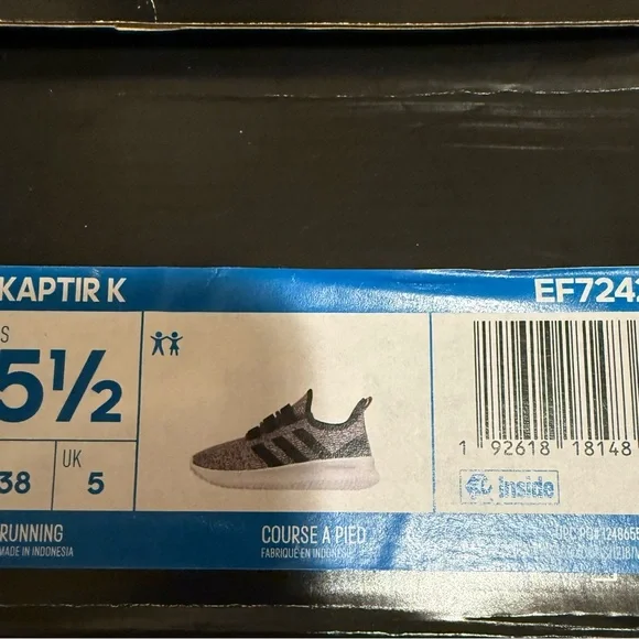 NIB Adidas Kaptir EF7242 women’s running/lifestyle sneakers. Wm sz 5.5. Light. - Picture 7 of 8